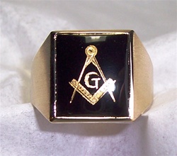 Black Onyx Masonic Ring