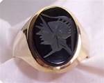 Men's Hematite Intaglio Ring