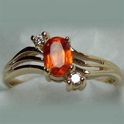 Women's Mandarin Garnet Ring with Diamonds